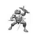 ninja turtle in the gym tattoo design idea