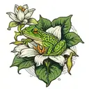 alabama cahaba lily and frog tattoo design idea
