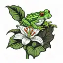 alabama cahaba lily and frog tattoo design idea