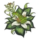 alabama cahaba lily and frog tattoo design idea
