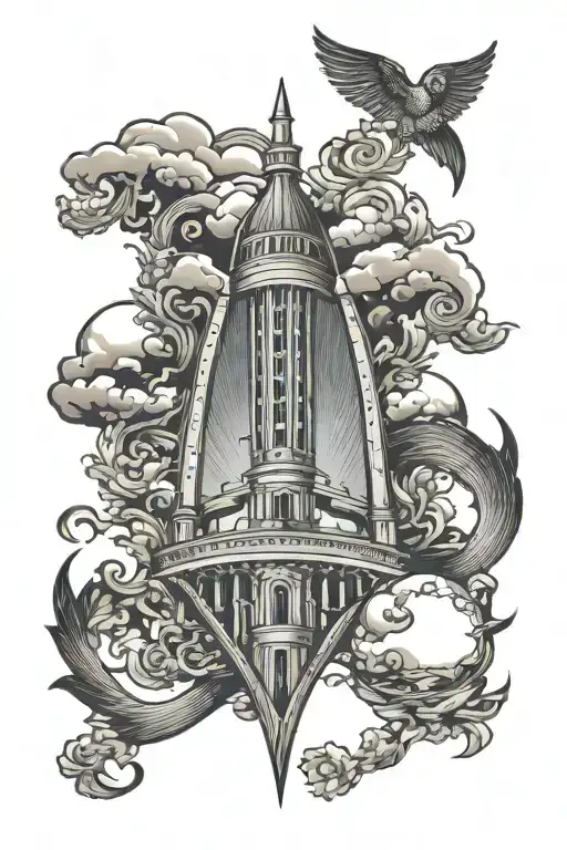 St. Louis with arch angle tattoo design idea