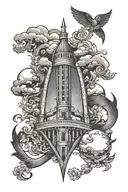 St. Louis with arch angle tattoo design idea