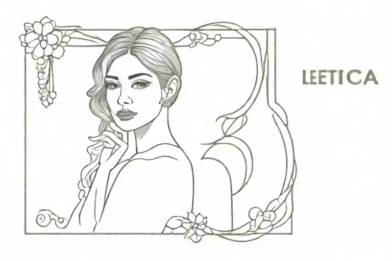 Name Leticia mirror version tattoo design idea