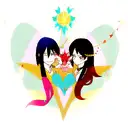 Create a tattoo design symbolizing true love between Raman and Karla, featuring hearts, a phoenix, and a king and queen  tattoo design idea