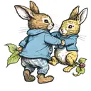Peter rabbit and Winnie the pooh holding hands tattoo design idea