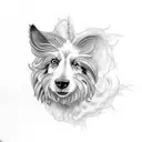microrealisme sheepdog on leg tattoo design idea