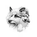 microrealisme sheepdog on leg tattoo design idea