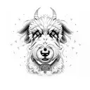 microrealisme sheepdog on leg tattoo design idea