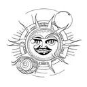Sun and Moon tattoo design idea