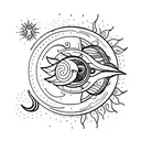 Sun and Moon tattoo design idea