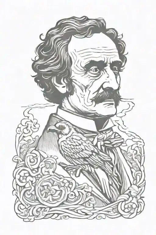 edgar allen poe tattoo design idea