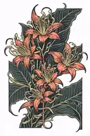 red spider lily with vines wrapping the arm sleeve tattoo design idea