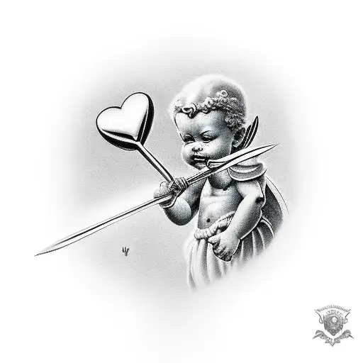 cupid santa  tattoo design idea
