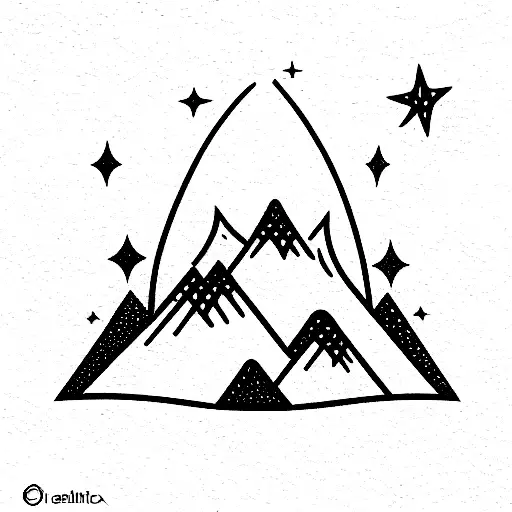 Book with Velaris mountains coming out with stars and magic tattoo design idea