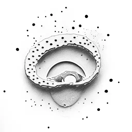 crescent and dog footprint tattoo design idea