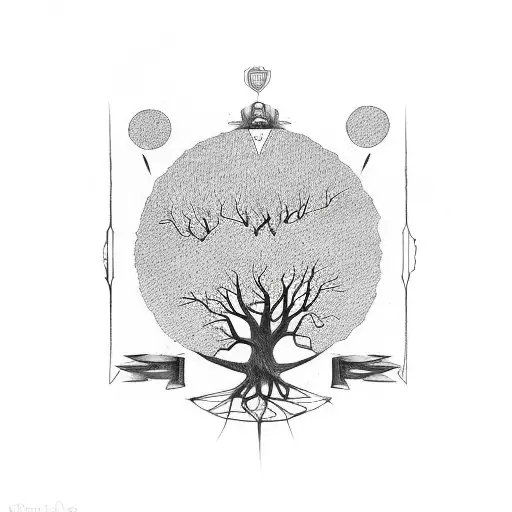 family tree design around your elbow tattoo design idea