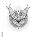 symmetrical phoenix tattoo design idea