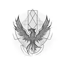 symmetrical phoenix tattoo design idea