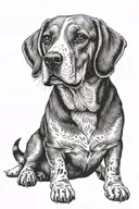 rescue beagle dog tattoo design idea
