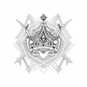 crown diamond tattoo design idea