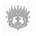 crown diamond tattoo design idea