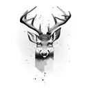 Gradient deer with an eagle tattoo design idea
