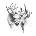 Gradient deer with an eagle tattoo design idea