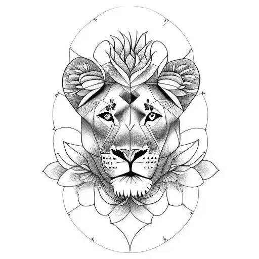 heart organ, lioness, pink carnation, 28 October  tattoo design idea