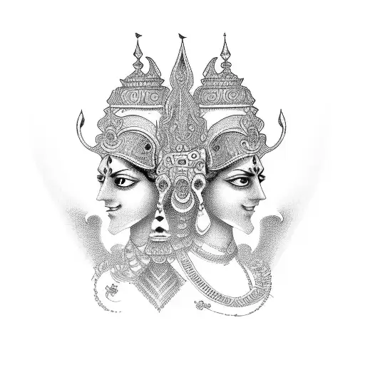 arjuna and krishna tattoo design idea