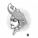 Krishna telling arjuna the meaning of duty tattoo design idea