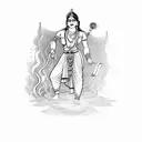 Krishna telling arjuna the meaning of duty tattoo design idea