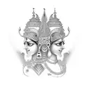 arjuna and krishna tattoo design idea