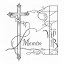 Memento Mori memento vivere vertical writing tattoo design idea