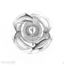 ichthys symbol with a design of two people fishing inside tattoo design idea