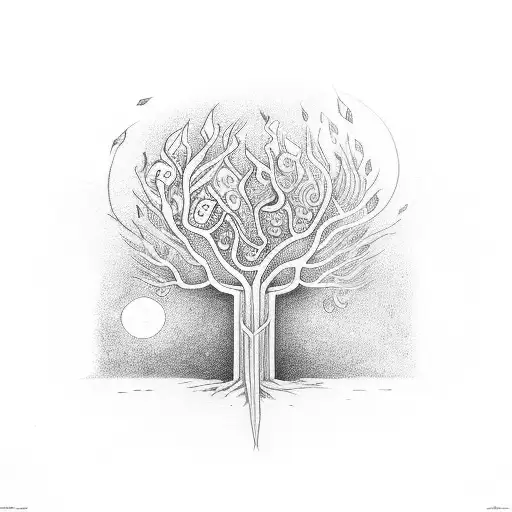 Ayahuasca tree tattoo design idea