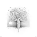 Ayahuasca tree tattoo design idea