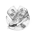 nike air force shoe with kebab inside and love  tattoo design idea