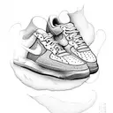 nike air force shoe with kebab inside and love  tattoo design idea