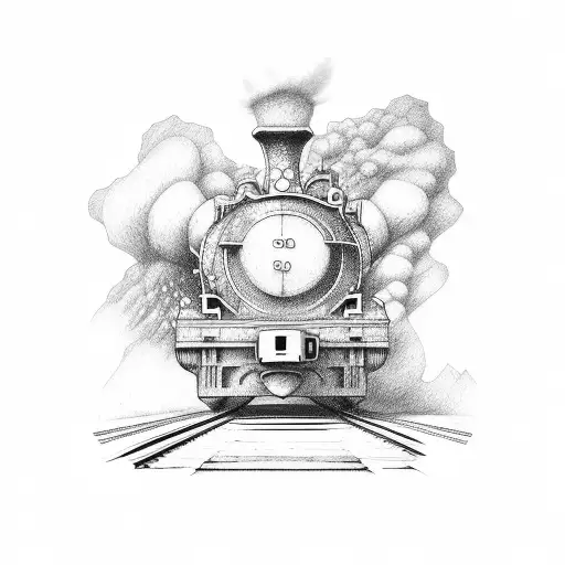 a train tattoo design idea