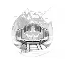 a train tattoo design idea