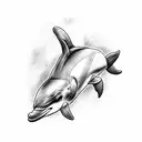 dolphin train tattoo design idea