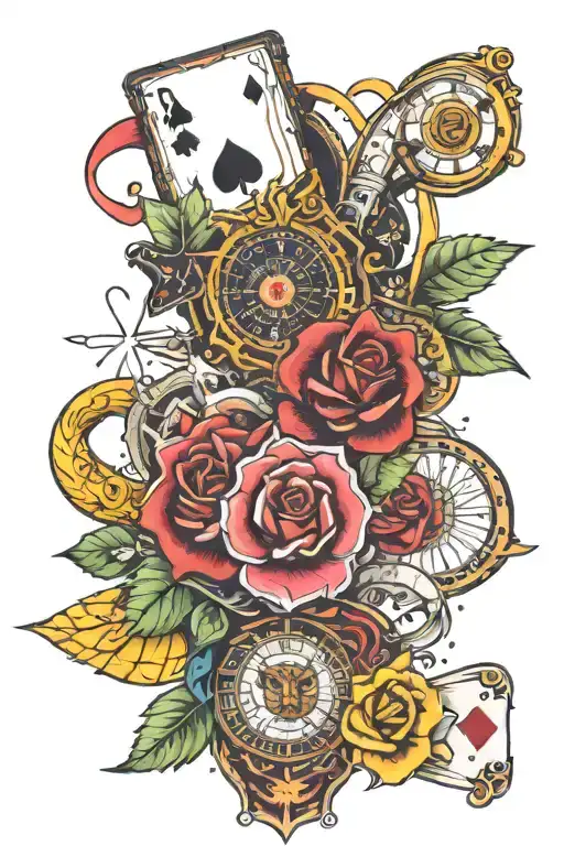 mix of Las Vegas and Florida state tattoo design idea