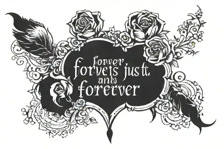 text "Forever is just a word and I already know that I will always be there in those two eyes of yours forever in love" tattoo design idea