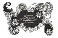 text "Forever is just a word and I already know that I will always be there in those two eyes of yours forever in love" tattoo design idea