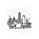 Baltimore city skyline and the Maryland state flag tattoo design idea