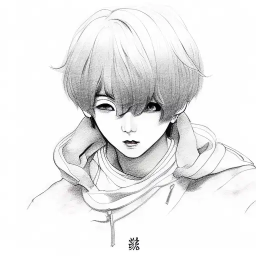 jungkook of bts tattoo design idea