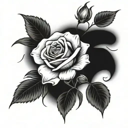 Rose with the name Tania tattoo design idea