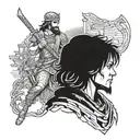 Joshua and the battle of Jericho tattoo design idea