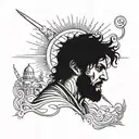 Joshua and the battle of Jericho tattoo design idea