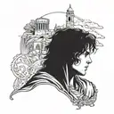 Joshua and the battle of Jericho tattoo design idea